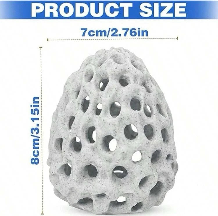 White Shrimp Dome Hideaway- Betta/Small Fish Tunnel Cave With Suction Cup!