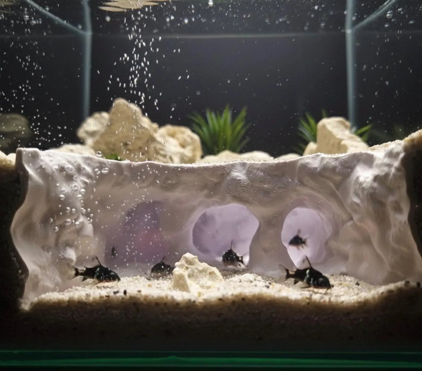 Naturalistic Aquarium Ravine Den | Multi-Level Terrarium Rock Hideaway