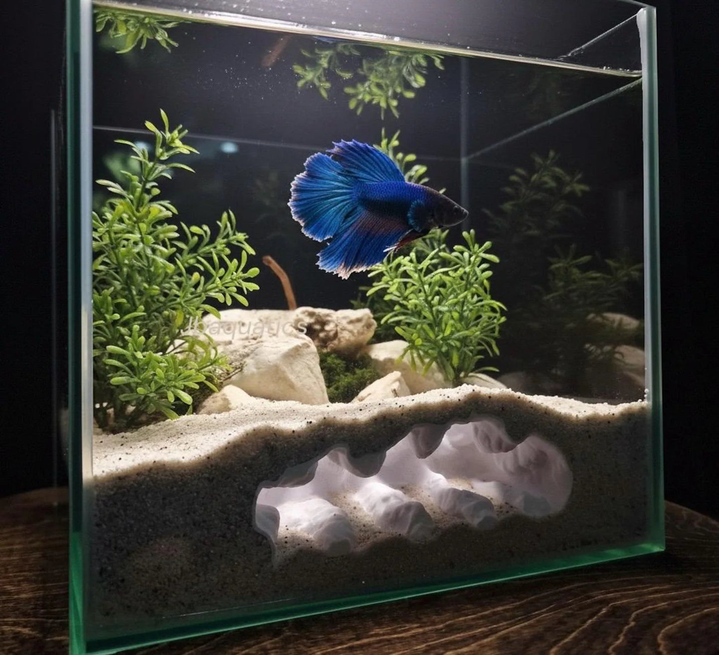 Naturalistic Aquarium Ravine Den | Multi-Level Terrarium Rock Hideaway