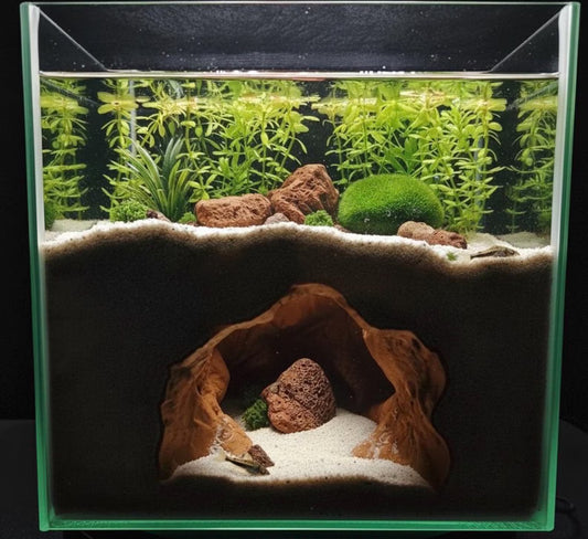Shadowstone Canyon | Underground Bottom Dweller Den - Realistic Cave for Aquascaping